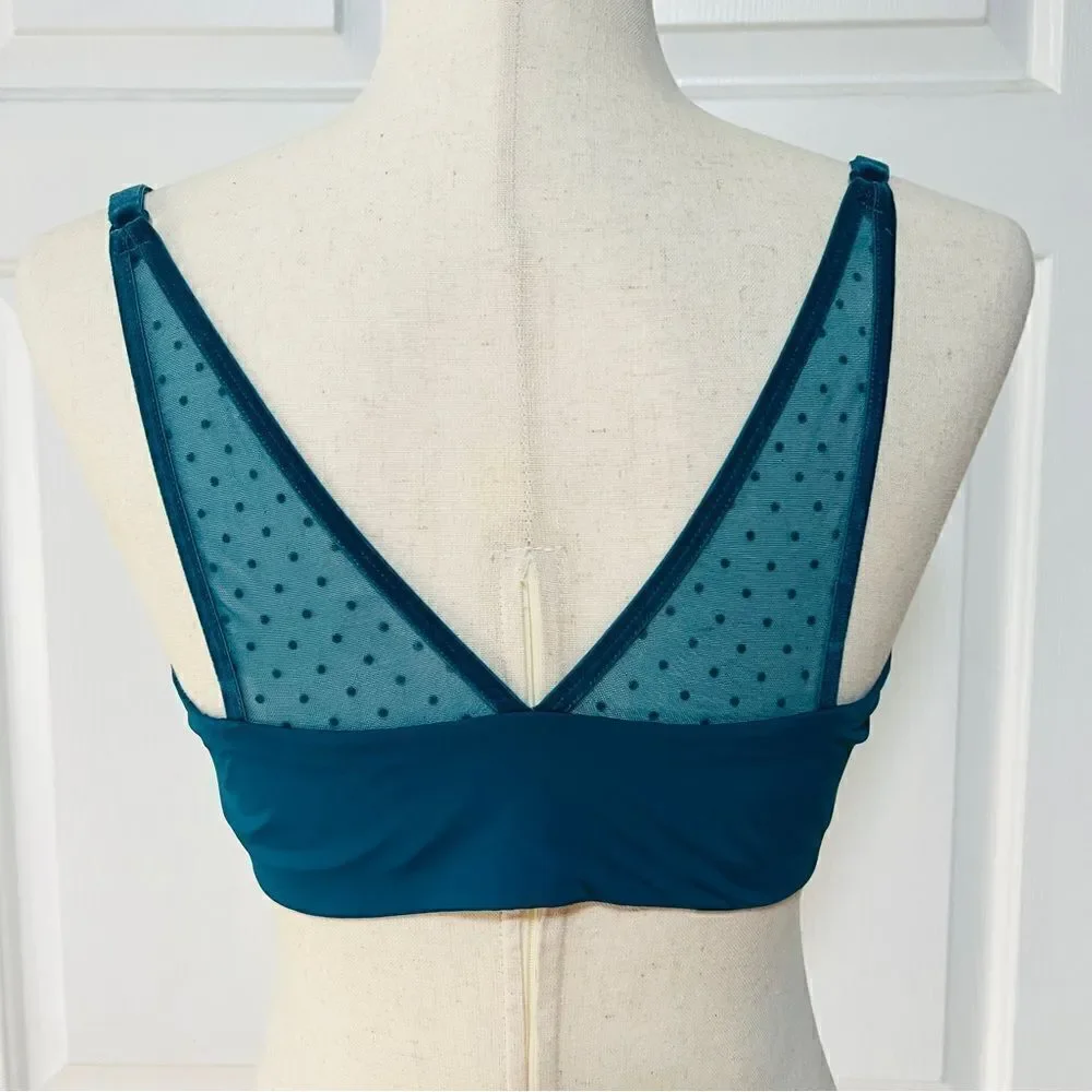 Victoria’s Secret Teal Demi Front Closure Bra Sheer and Velvet Accents  36DD